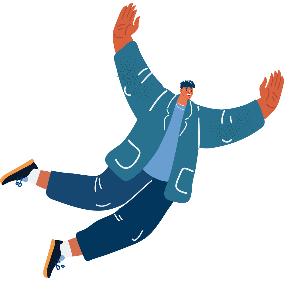 自由に働く男性のイラスト